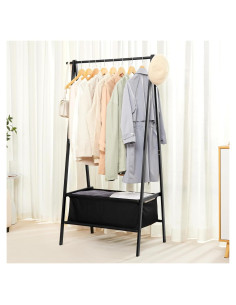 Perchero de Bambú Cozivolife Plegable con Caja de Almacenamiento