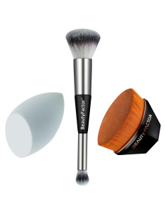 Juego de Brochas de Maquillaje Kabuki Beautyfactor - 3 Piezas