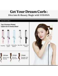 Plancha de Rizar VODANA GlamWave 32mm Cerámica - Rizos Naturales 2