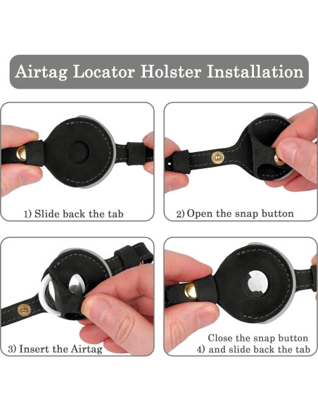 Collar Reflectante de Cuero para Gatos OOPSDOGGY Negro