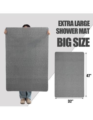 Tapete de Ducha Antideslizante HOMBYS 119x81 cm Gris