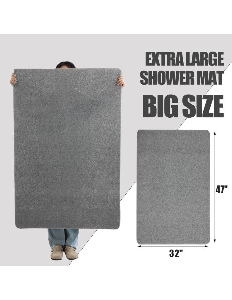 Tapete de Ducha Antideslizante HOMBYS 119x81 cm Gris