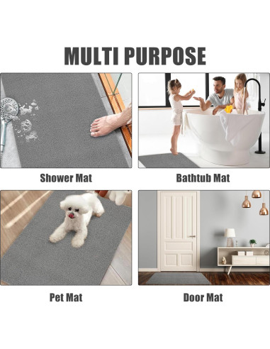 Tapete de Ducha Antideslizante HOMBYS 119x81 cm Gris