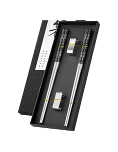 Palillos Reutilizables de Acero Inoxidable FOFAYU 23.5 cm 2 Pares