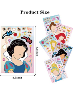 Stickers de Princesa para Hacer Caras - 12 Piezas MaoMaoCha 2
