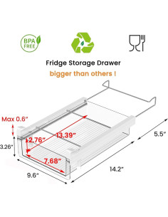 Cajón Organizador para Refrigerador Vacane 35.6x24.4 cm 2