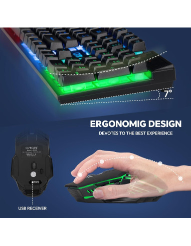 Combo Teclado y Ratón Inalámbrico CHONCHOW G220 RGB