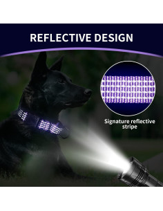 Collar Martingale LUCKYDC Ajustable Reflectante para Perros M Negro 2