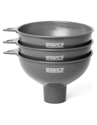 Embudos de Plástico Terbold 3 Piezas Boca Ancha Grises