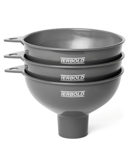 Embudos de Plástico Terbold 3 Piezas Boca Ancha Grises