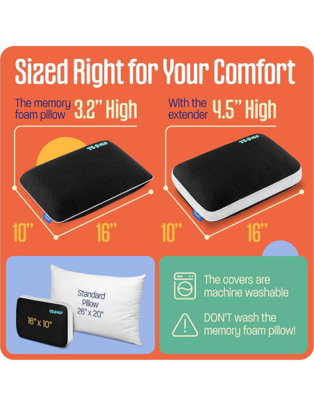 Almohada de Camping TCOMF para Niños 25x40 cm Espuma Memoria