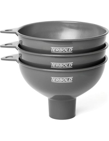 Embudos de Plástico Terbold 3 Piezas Boca Ancha Grises