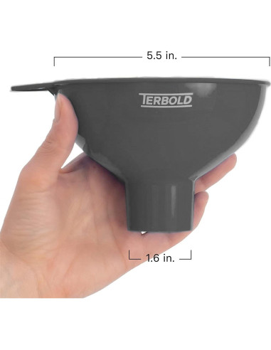 Embudos de Plástico Terbold 3 Piezas Boca Ancha Grises