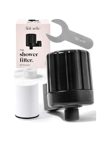 Filtro de Ducha Kitsch Negro - Ablandador de Agua Dura 396g
