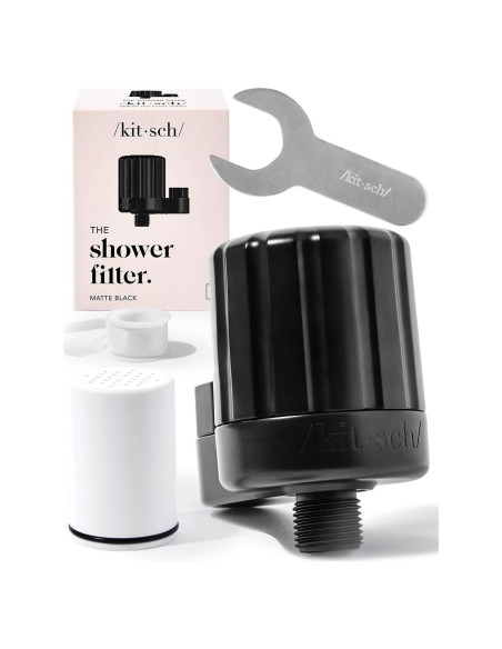 Filtro de Ducha Kitsch Negro - Ablandador de Agua Dura 396g