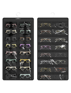 Organizador Colgante de Gafas Bosuelife, 32 Ranuras, Negro