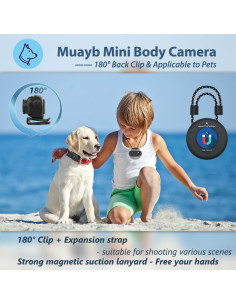 Mini Cámara Corporal Muayb VD02 1080P Impermeable IPX7 2