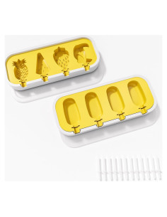 Moldes de Helado de Silicona SOV con 12 Palitos - 2 Paquetes