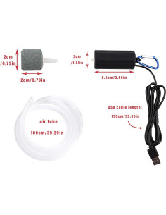 Bomba de Aire USB para Acuario Useekoo, Silenciosa y Eficiente 2