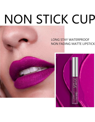 Set de Pintalabios KYDA 10 Colores Mate y Brillo Metálico