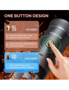 Máquina de Café Espresso Portátil Kejector Gris 7500mAh 2
