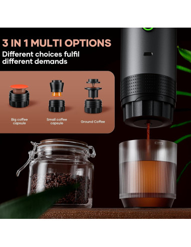 Máquina de Café Espresso Portátil Kejector Gris 7500mAh