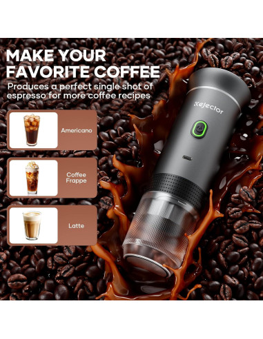 Máquina de Café Espresso Portátil Kejector Gris 7500mAh