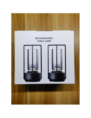 Juego de 2 Lámparas de Mesa Inalámbricas Recargables LED Oro