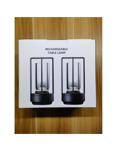 Juego de 2 Lámparas de Mesa Inalámbricas Recargables LED Oro