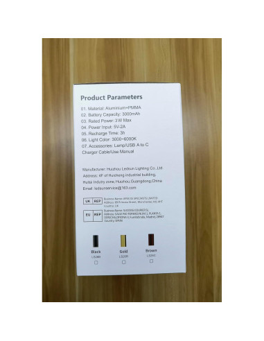 Juego de 2 Lámparas de Mesa Inalámbricas Recargables LED Oro