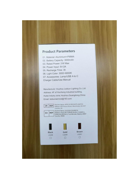 Juego de 2 Lámparas de Mesa Inalámbricas Recargables LED Oro