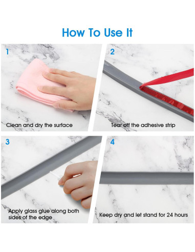 Umbral de Ducha Windspeed 200 cm Gris Autoadhesivo Impermeable