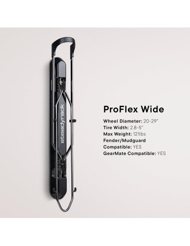 Soporte Vertical para Bicicletas Steadyrack ProFlex Wide - Ahorra Espacio