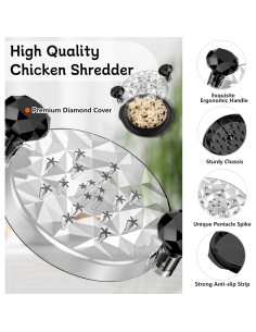 Desmenuzador de Pollo Aopigavi 25cm Antideslizante Ergonómico 2