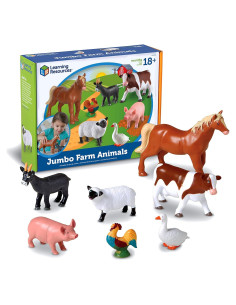 Animales de Granja Jumbo Recursos de Aprendizaje 7 Piezas