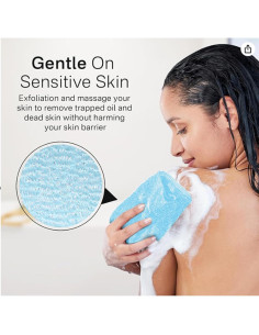 Toalla Exfoliante Yiclick 3 Piezas Nylon Azul 88.9x29.2cm 2