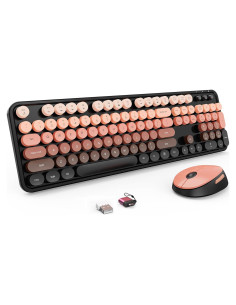 Combo Teclado y Ratón Inalámbrico Nowlike Rojo Aurora Ergonomía