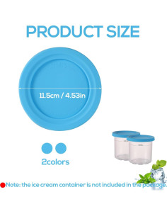 Tapa de Silicona Redonda 11.5cm 2 Pcs para Ninja Creami 2