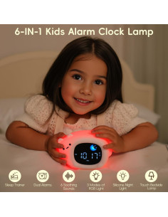 Reloj Despertador Vivilumens Gato con Luz Nocturna y Sonidos 2