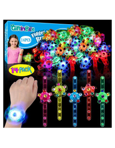 Paquete de 14 Pulseras LED Fidget Spinner GIFTINBOX para Niños