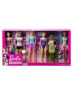 Barbie Colección de Muñecas Deportivas 6 en 1 con Accesorios