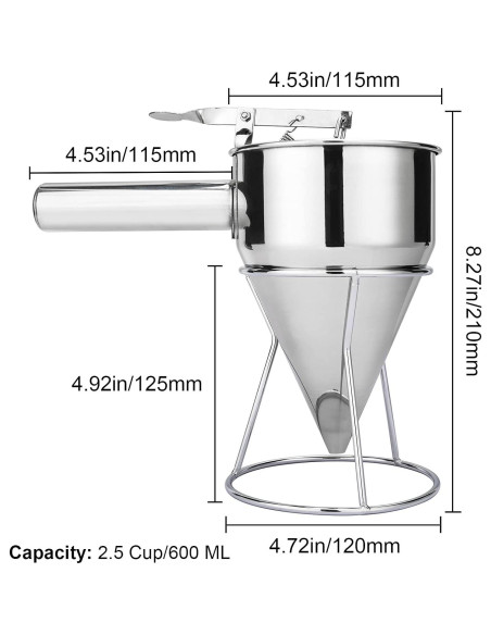 Dispensador de Masa MyLifeUNIT Acero Inoxidable 600ml