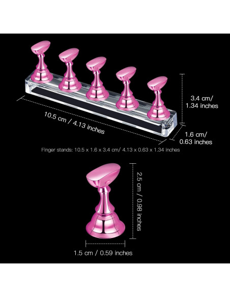 6 Sets Soporte de Exhibición de Uñas Acrílico Blulu - 6 Colores