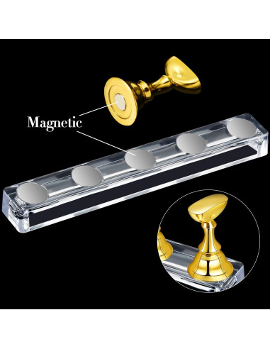 6 Sets Soporte de Exhibición de Uñas Acrílico Blulu - 6 Colores