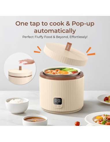 Olla de Arroz TOKIT Mini 1.5L Antiadherente 8 Funciones