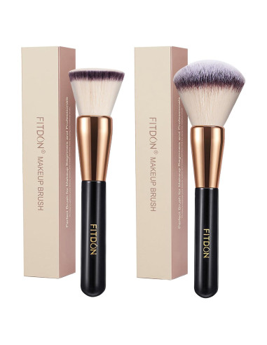 Set de Brochas de Maquillaje FITDON 2PCS - Fundación y Polvo