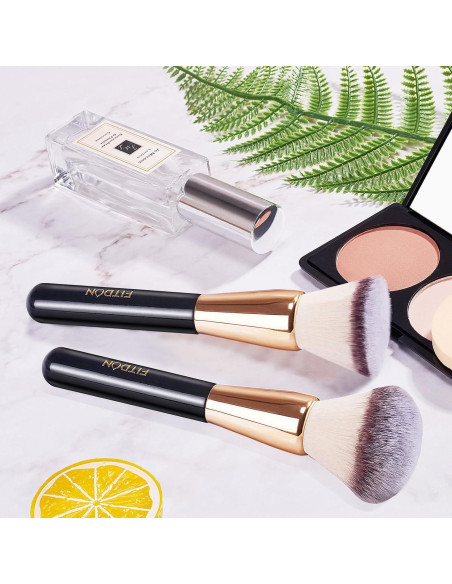 Set de Brochas de Maquillaje FITDON 2PCS - Fundación y Polvo Set de Brochas de Maquillaje FITDON 2PCS - Fundación y Polvo