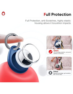 Soporte Impermeable para AirTag Apple - Paquete de 4, Negro/Azul 2