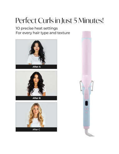 Plancha de Rizar AIDENLAB 7.3" Cerámica 10 Modos Temperatura