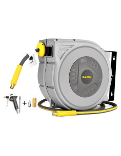Carrete de Manguera de Aire Retráctil GLAHODEN 3/8" x 15.24 m